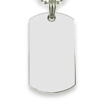 Face of Rhodium Plate  Small DogTag Colour Photo Pendant