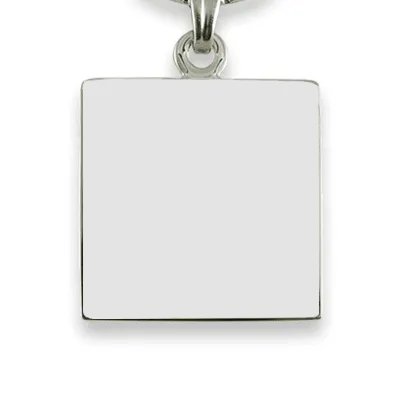 Silver 925 Square Photo engraved Pendant