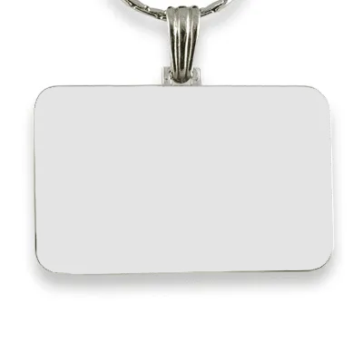 Rhodium Plate Family Rectangle Colour Photo Pendant Blank