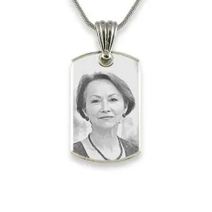 Silver 925 Bevelled Portrait Photo Pendant