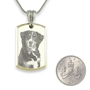 Silver 925 Bevelled Portrait Photo Pendant - Image 3