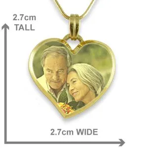 Dimensions Curved Bevelled Medium Heart Colour Photo Pendant 