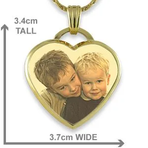 Dimensions Gold Plate Deluxe Bevelled Large Colour Drop Heart