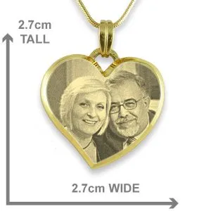 Photo Memorial Keepsake - Gold Plate Bevelled Heart - Image 3