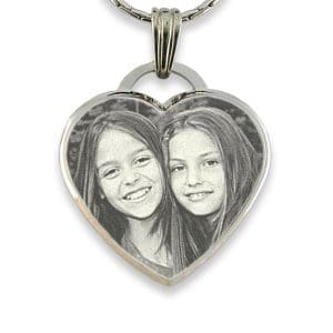 Photo Etched Jewellery - Bevelled Large Drop Heart