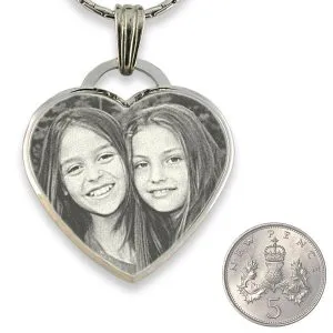 Photo Etched Jewellery - Bevelled Large Drop Heart - Image 3