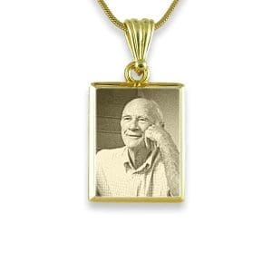 In Memory Photo Keepsake - Gold Plate Portrait Pendant