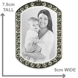 Personalised Gift for Mum - XL Engraved Diamante Photo Necklace - Image 2