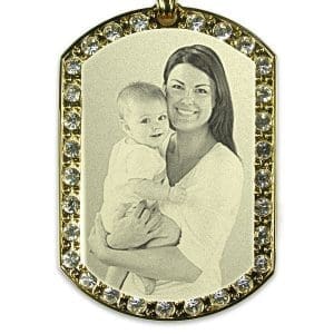 Extra Large Gold Plate Diamante Photo Necklace