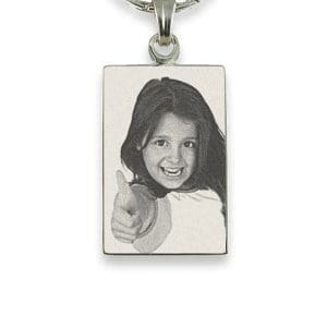 Silver Photo Engraved Portrait Pendant