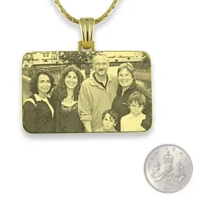 5p Scale Gold Plated Family Photo Pendant