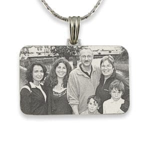 Family Photo Keepsake - Engraved Jewellery Pendant