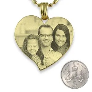 Gold Plated 925 Silver Large Curved Heart