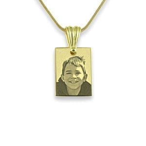 Gold Plated Mini Rectangle Photo Pendant