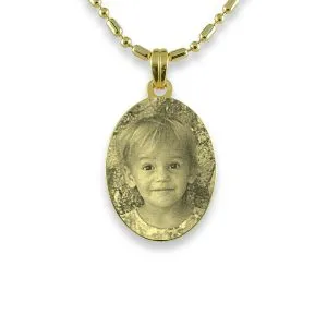 Gold Plated 925 Silver Mini Oval Photo Pendant