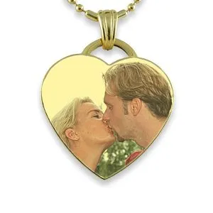 Gold Plate Large Drop Heart