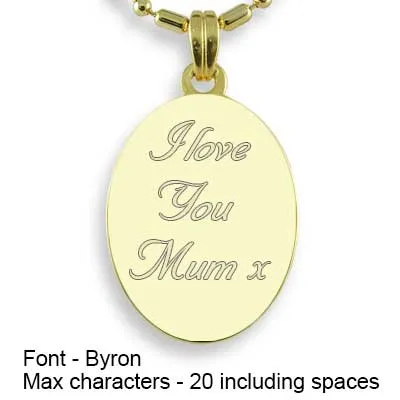 Engravable Back of Gold Plated 925 Silver Mini Oval Photo Pendant