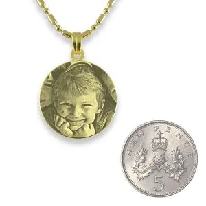 5p Scale of Gold Plated 925 Silver Mini Round Pendant