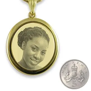 Personalised Photo Keepsake - Gold Plate Large Mounted Portrait Oval - Image 3