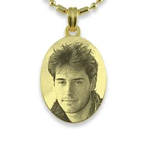 Gold Plated 925 Silver Medium Oval Photo Pendant