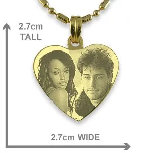 Dimensions of Medium Heart Photo Merged Pendant