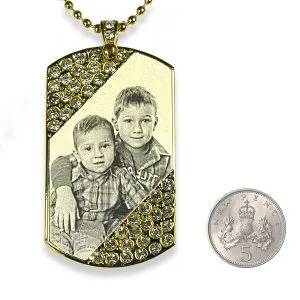 Personalised Photo Jewellery - Engraved Gold Plate Necklace - Image 3