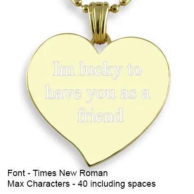 Engravable Back of Gold Plated Medium Curved Heart Photo Pendant