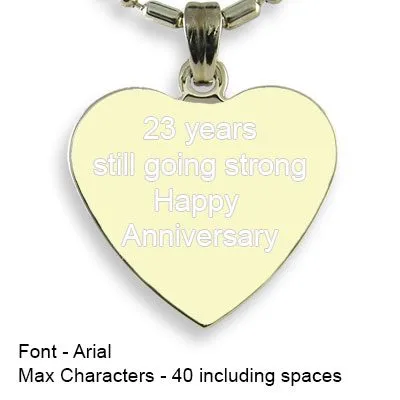 Engravable Back of Gold Plated Medium Heart Photo Pendant