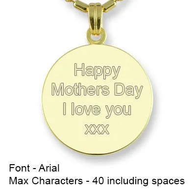 Engravable Back of Gold Plated Medium Round Photo Pendant