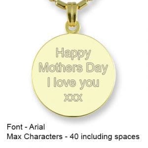 Engravable Back of Gold Plated 925 Silver Medium Round Photo Pendant