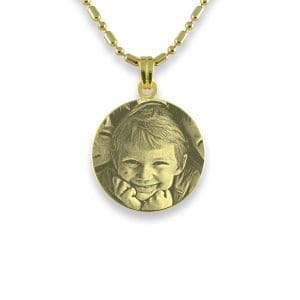 Gold Plated Mini Round Photo Pendant