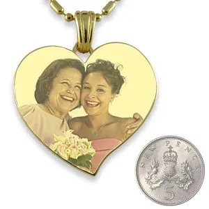 Gold Plate Large Curved Heart Pendant.