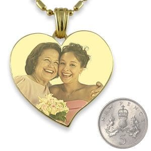 Gold Plate Large Curved Heart Pendant.