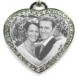 Photo Wedding Jewellery Keepsake  - Large Diamante Heart