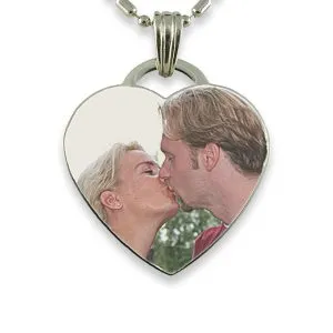 Rhodium Plate Large Drop Heart