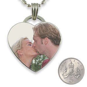 Rhodium Plate Large Drop Heart