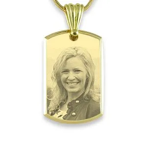 Photo Jewellery - Gold Plate Bevelled Large Pendant