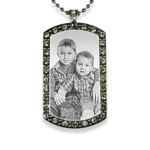 Long dog tag diamante photo pendant_2