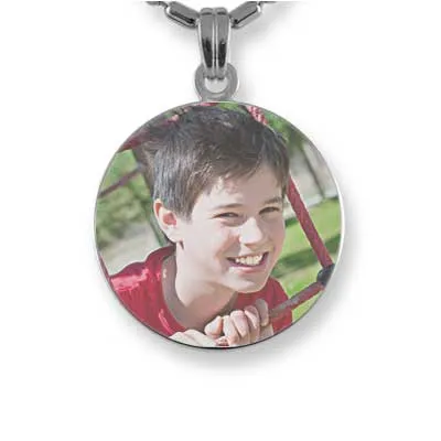 Rhodium Plated Small Colour Disc