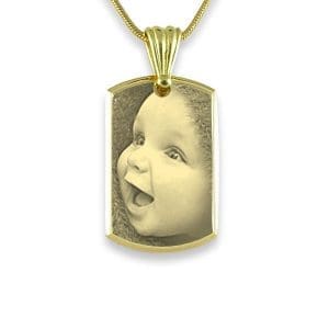 Photo Keepsake - Gold Plate Bevelled Portrait Pendant