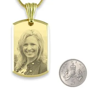 Photo Keepsake - Gold Plate Bevelled Portrait Pendant - Image 3