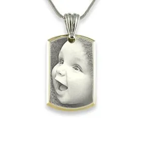 Photo Keepsake Jewellery - Bevelled Portrait ID Tag
