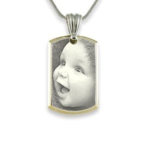 Photo Keepsake Jewellery - Bevelled Portrait ID Tag