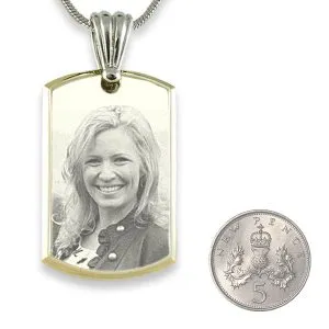 Photo Keepsake Jewellery - Bevelled Portrait ID Tag - Image 3