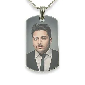 Rhodium Plated Medium Printed Colour ID-Tag