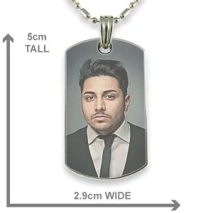 Rhodium Plated Medium Printed Colour ID-Tag