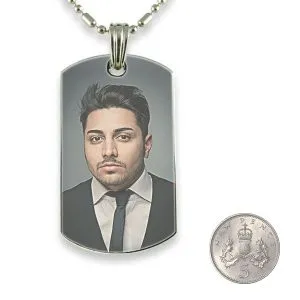 Rhodium Plated Medium Printed Colour ID-Tag