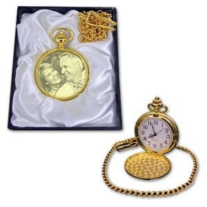 Gold coloured Photo Engraved Pocket Watch