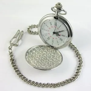 Silver coloured Photo Engraved Pocket Watch