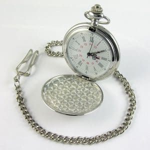 Silver coloured Photo Engraved Pocket Watch